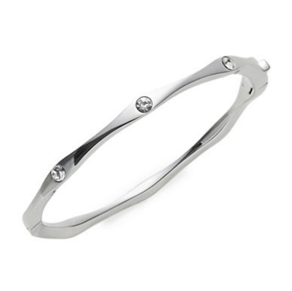 NEW Kate Spade Heavy Metals Wave Bangle in Silver - Picture 2 of 7